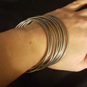 Silver stacking bracelets